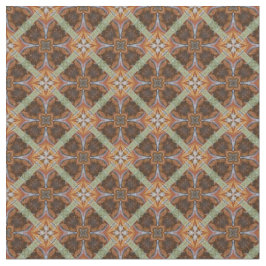 Orange Brown ScrollCircles gepolstertes grünes Mus Stoff