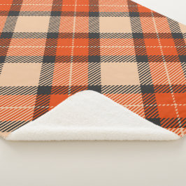 Orange Brown Tartan Pattern Sherpadecke