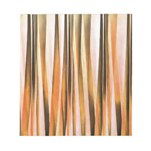 Orange Brown- und Pfirsich-Herbst-Stripy Linien Notizblock