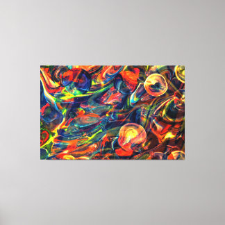 Orange Bubble Abstrakte Mauer Leinwand Multicolor