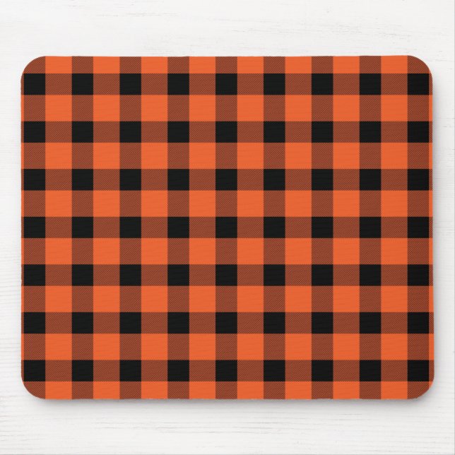 Orange Buffalo Country Lumberjack Kariert Mousepad (Vorne)