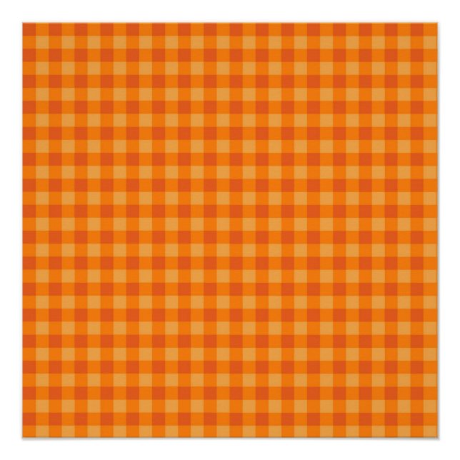 Orange Buffalo Kariert Holiday Poster (Vorderseite)