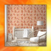 Orange Buffalo Karo mit Dinosauriern und Monogramm