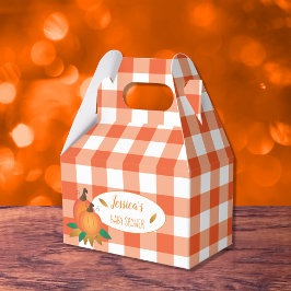 Orange Buffalo Karo und Pumpkins Gefallen Schachte Geschenkschachtel