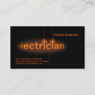 Orange Bulbs Electrical Vignette Visitenkarte