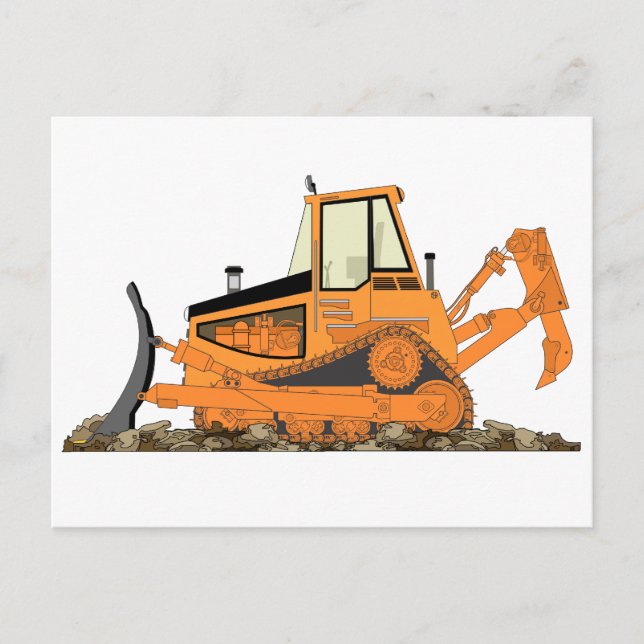 Orange Bulldozer Postkarte (Vorderseite)