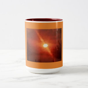 Orange Burgandy Morning Sunrise Zweifarbige Tasse