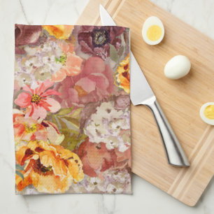 Orange Burgund Herbst Herbst Farbe Blumen Geschirrtuch