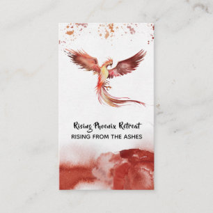 *~* Orange Burgund Red Feathers Phoenix Flame Visitenkarte