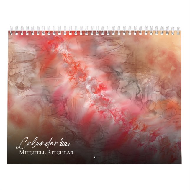 Orange Burgundy Gray Marmor anpassen Kalender (Titelbild)