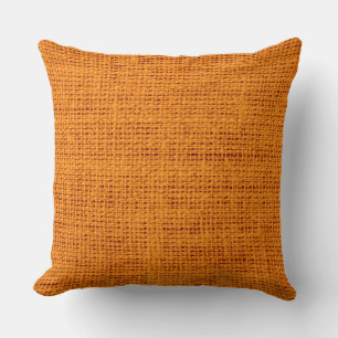 Orange Burlap Linen Rustic Jute Kissen