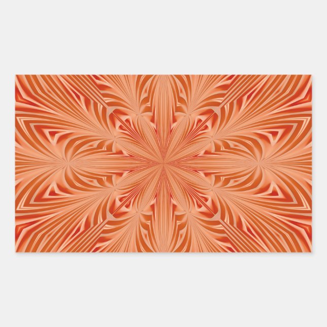 Orange Burst Rechteckiger Aufkleber (Vorderseite)