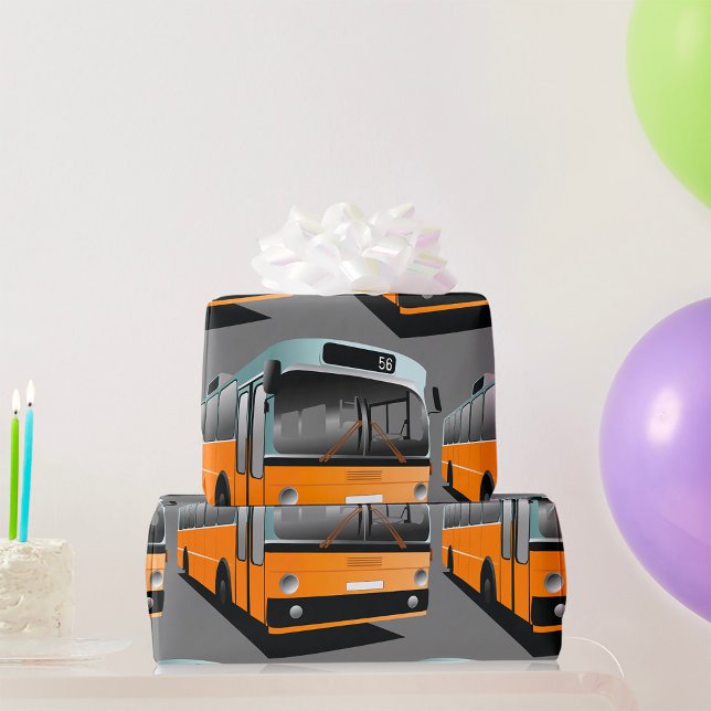 Orange Bus Geschenkpapier (Von Creator hochgeladen)