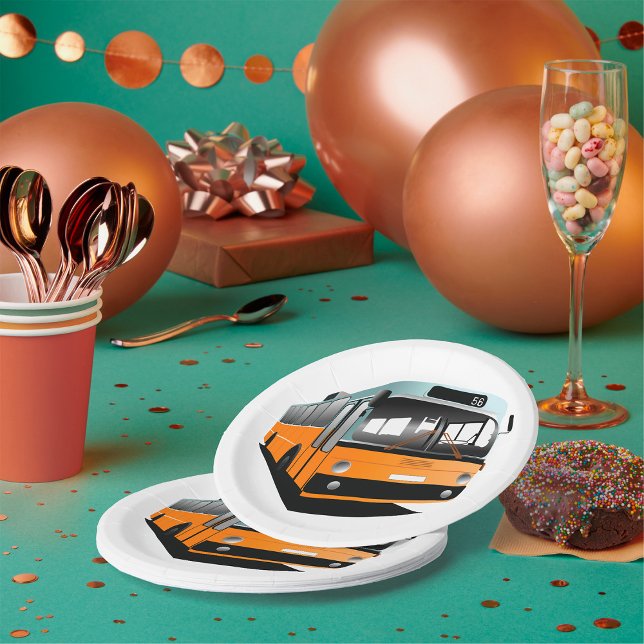 Orange Bus Pappteller (Von Creator hochgeladen)