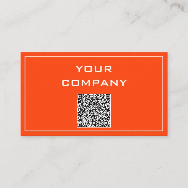 Orange Business Card Ihr eigenes Design mit QR Cod Visitenkarte (Vorderseite)