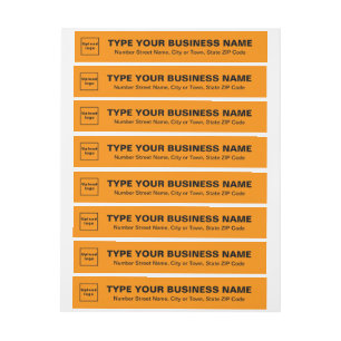 Orange Business Wrap Around Adressetikett Rundum-Adressaufkleber