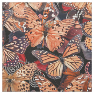 Orange Butterflies Stoff