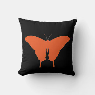 Orange Butterfly Art Cushion Kissen