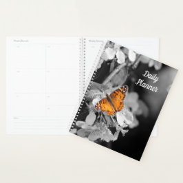 Orange Butterfly auf Apple Blossom Daily Planner Planer