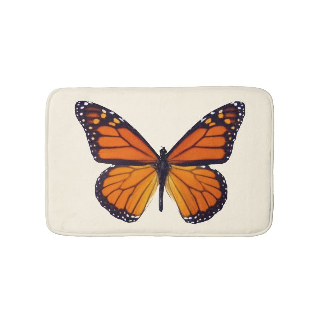 Orange Butterfly Bath Mat Badematte (Vorderseite)