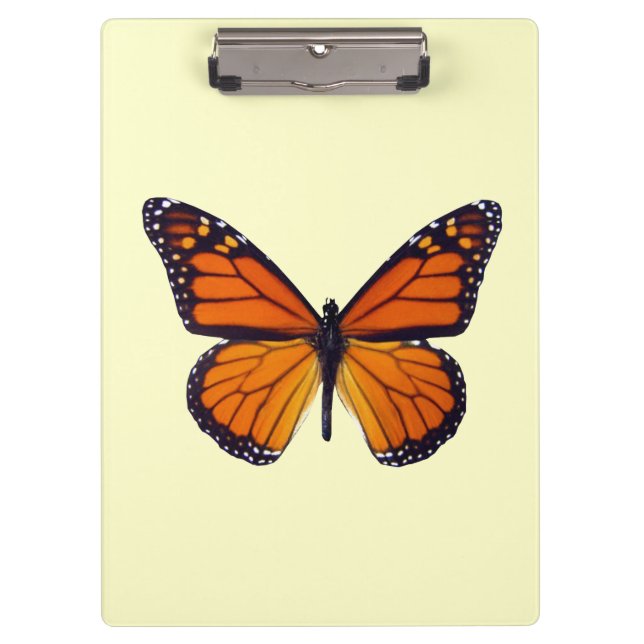 Orange Butterfly Clipboard Klemmbrett (Vorderseite)