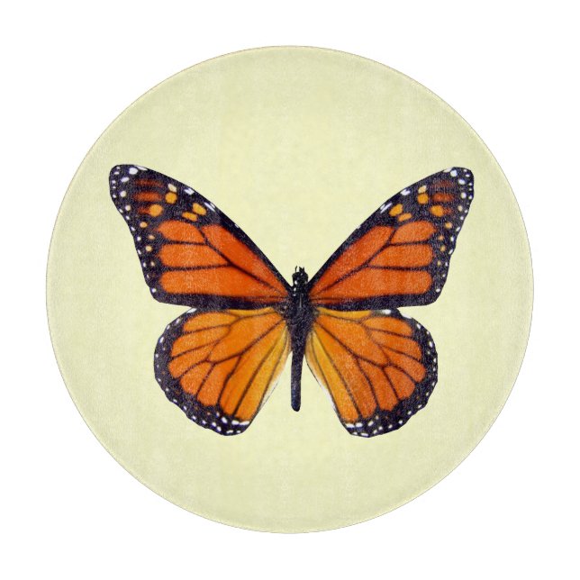 Orange Butterfly Cutting Board Schneidebrett (Vorderseite)