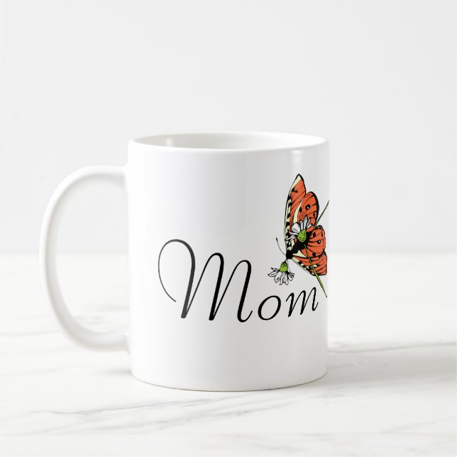 Orange Butterfly Dairy Mama Kaffeetasse (Links)