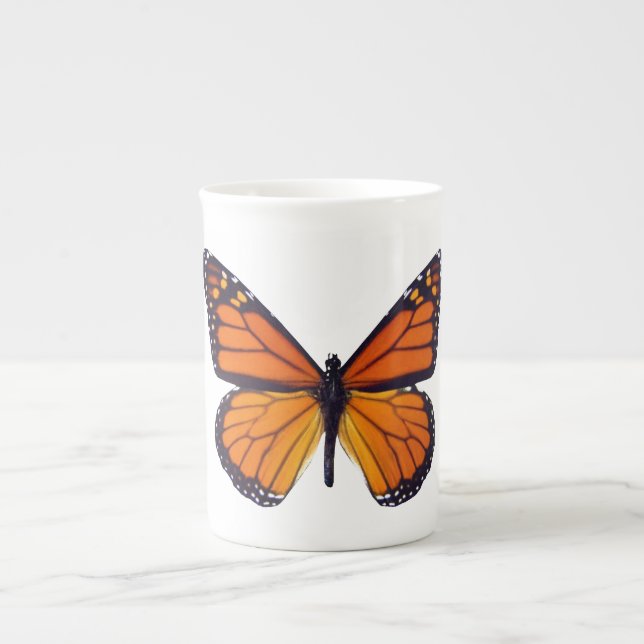 Orange Butterfly Knochen China Tasse (Vorderseite)