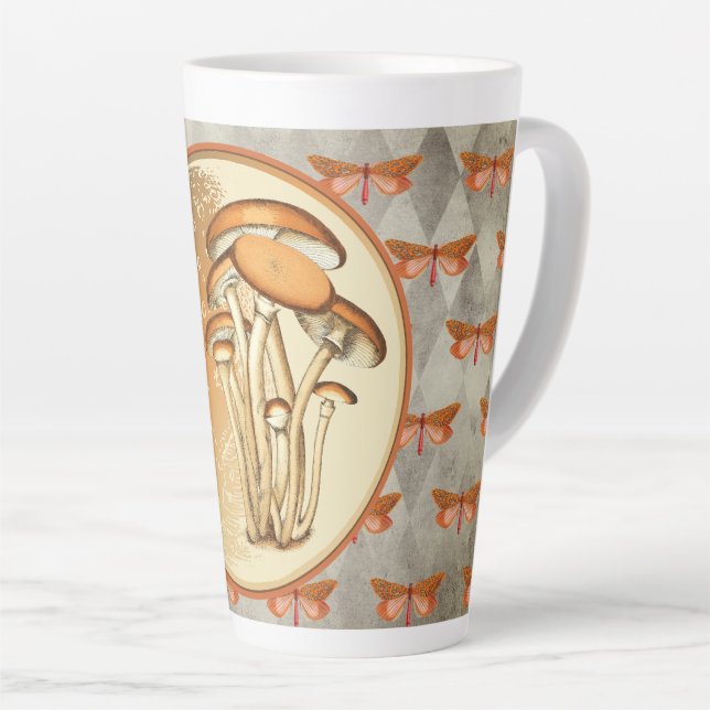 Orange Butterfly Mushroom Moon Milchtasse (Rechte Ecke)