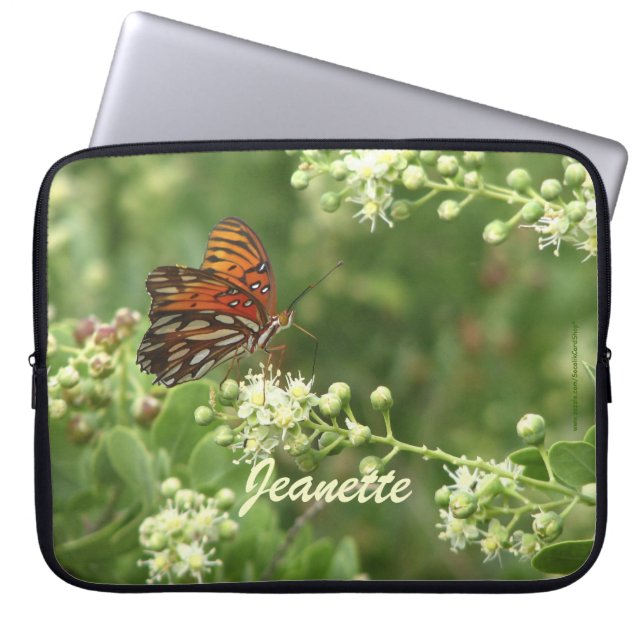 Orange Butterfly, Name, Computer Laptopschutzhülle (Vorderseite)