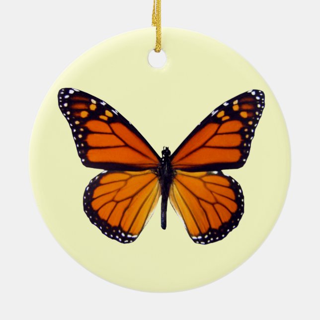 Orange Butterfly Round Ornament (Hinten)