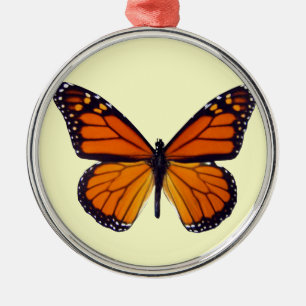 Orange Butterfly Round Ornament