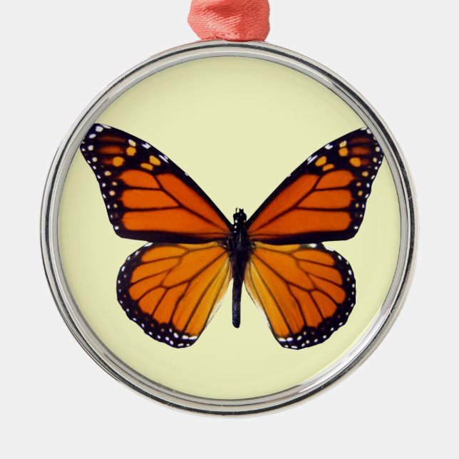 Orange Butterfly Round Ornament (Vorne)