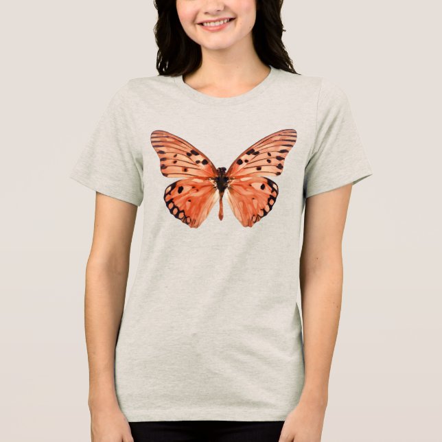 Orange Butterfly Tri-Blend Shirt (Vorderseite)