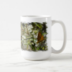Orange Butterfly und Biene Kaffeetasse