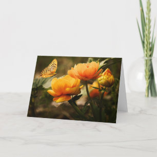 Orange Butterfly und Blume Karte