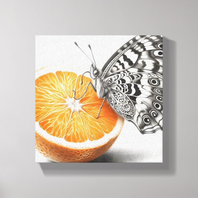 Orange Butterfly Wall Art Leinwanddruck (Vorderseite)