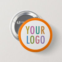 Orange Button Back Logo Button Round Abzeichen in 