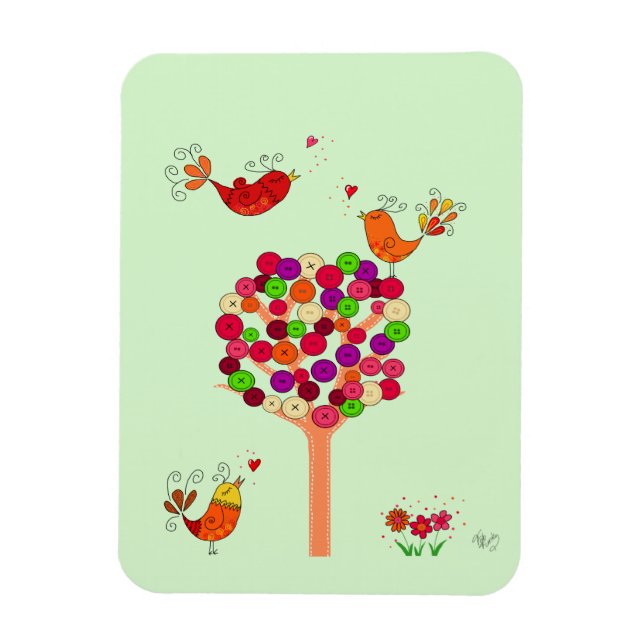 Orange Button Tree Magnet (Vertikal)