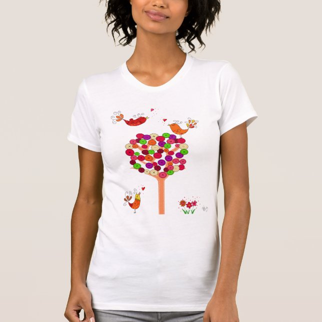Orange Button Tree T-Shirt (Vorderseite)