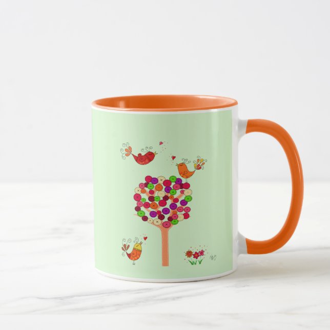 Orange Button Tree Tasse (Rechts)