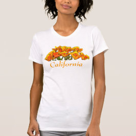 Orange California Poppies Digital Art mit Text T-Shirt