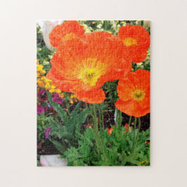 Orange California Poppies Puzzle by Darin Jones