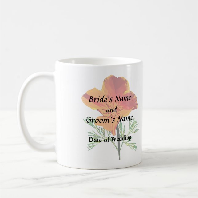 Orange California Poppy Kaffeetasse (Links)