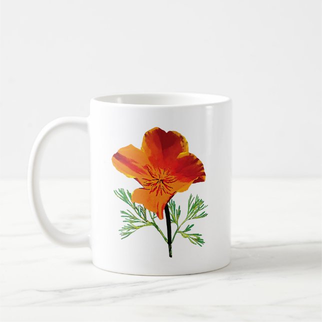 Orange California Poppy Kaffeetasse (Links)