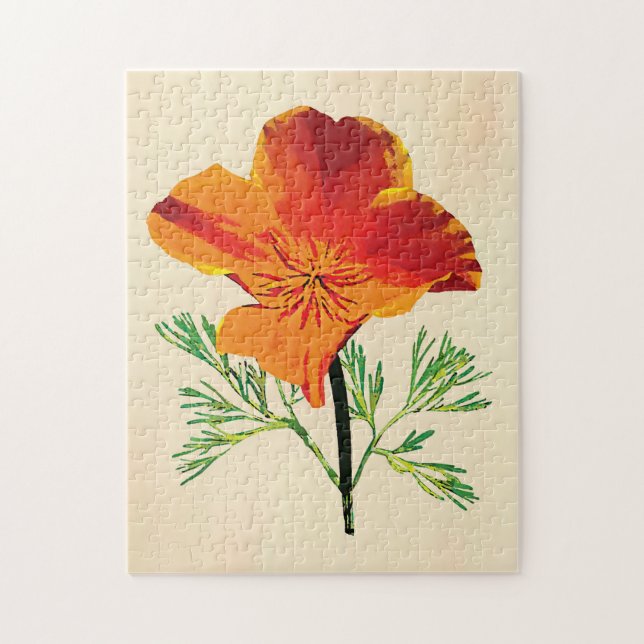 Orange California Poppy Puzzle (Vertikal)