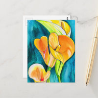 Orange Calla Lilie Blume Aquarellkunst