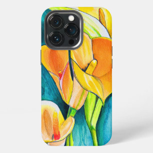 Orange Calla-Lilien-Wasserfarbenkunst iPhone 13 Pro Hülle