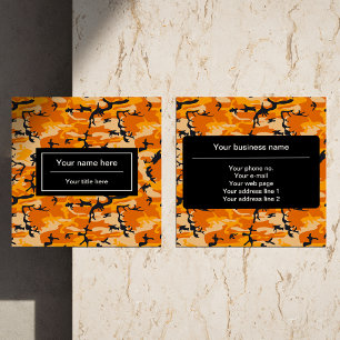 Orange Camo, Tarnmuster, Militär, Armee Quadratische Visitenkarte