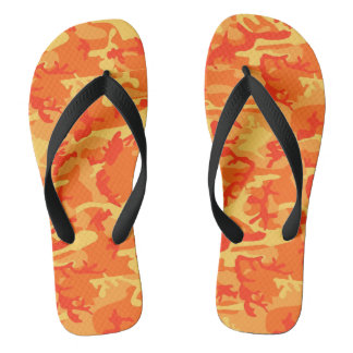 Orange Camouflage Flip Flops